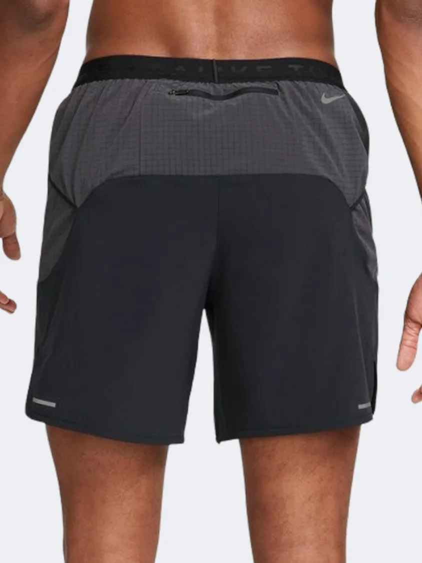 Nike Df Trail Second Sunrise Men Running Short Black/Grey/White